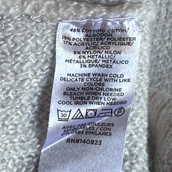 LOFT Snowflake White and Silver Sweater Size LP - Picture 4 of 6